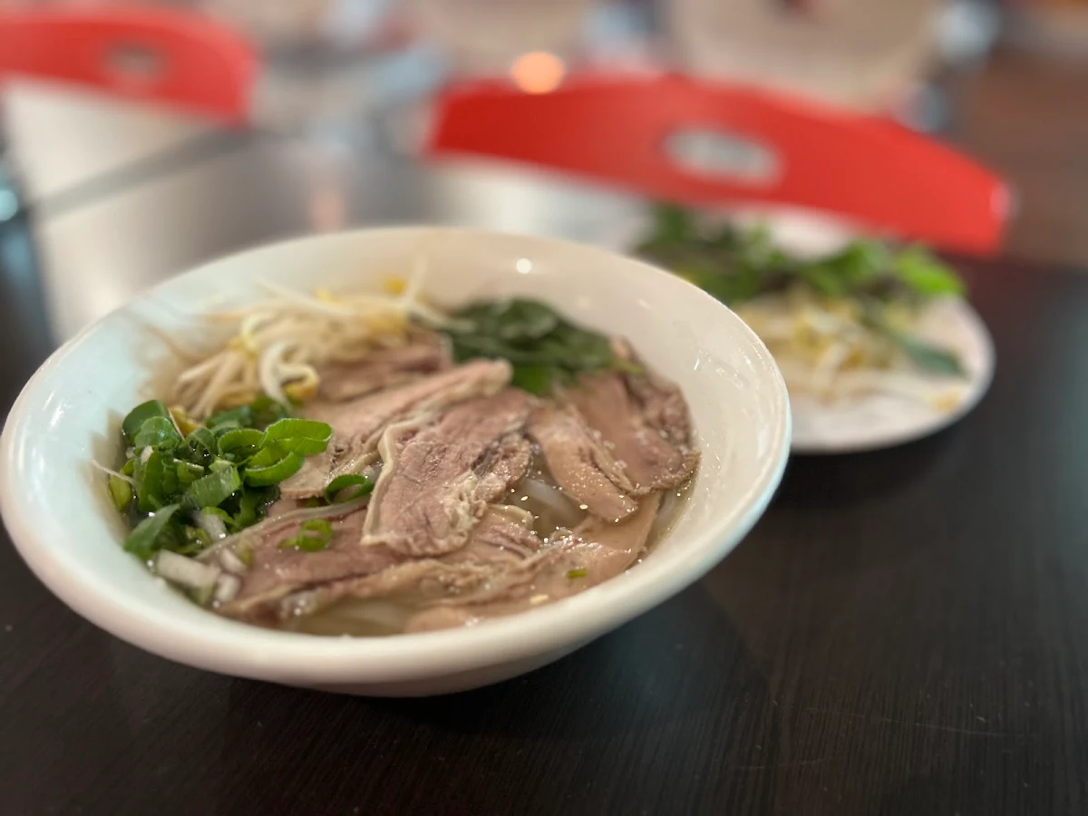 Rare Sliced Beef and Beef Brisket Noodle Soup, Nguyen Pho & Banh Mi