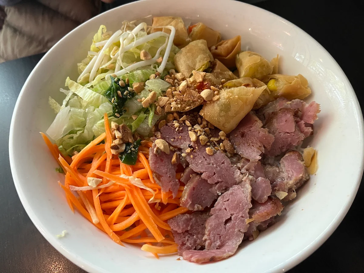 Vermicelli Noodle with Grilled Pork and Prawn Spring Rolls, Nguyen Pho & Banh Mi