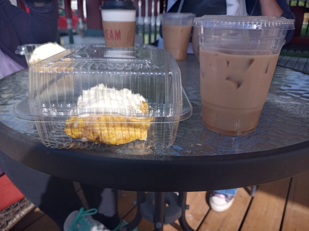 Pumpkin Scone and Iced Mocha