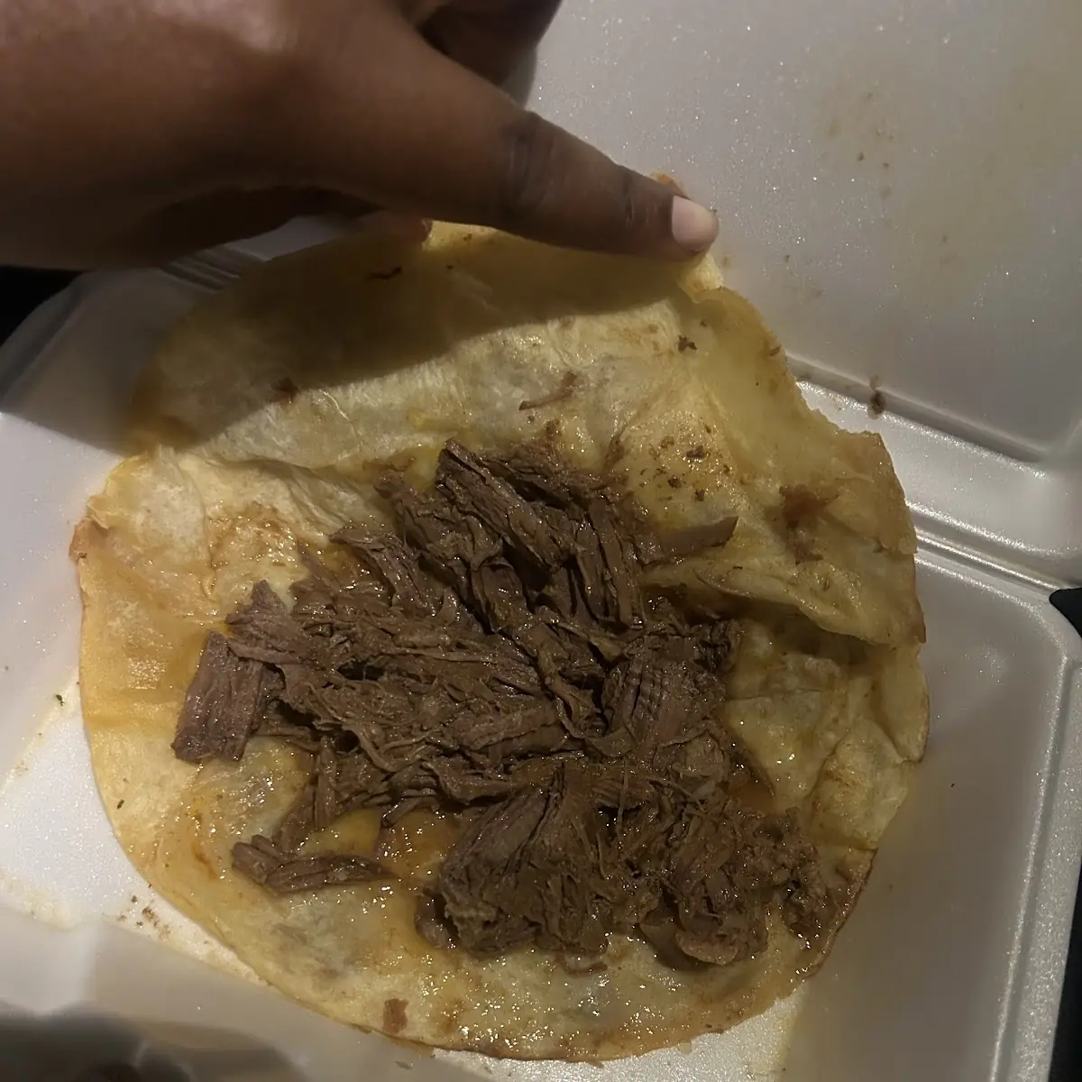One Beef Tostada One Tamale