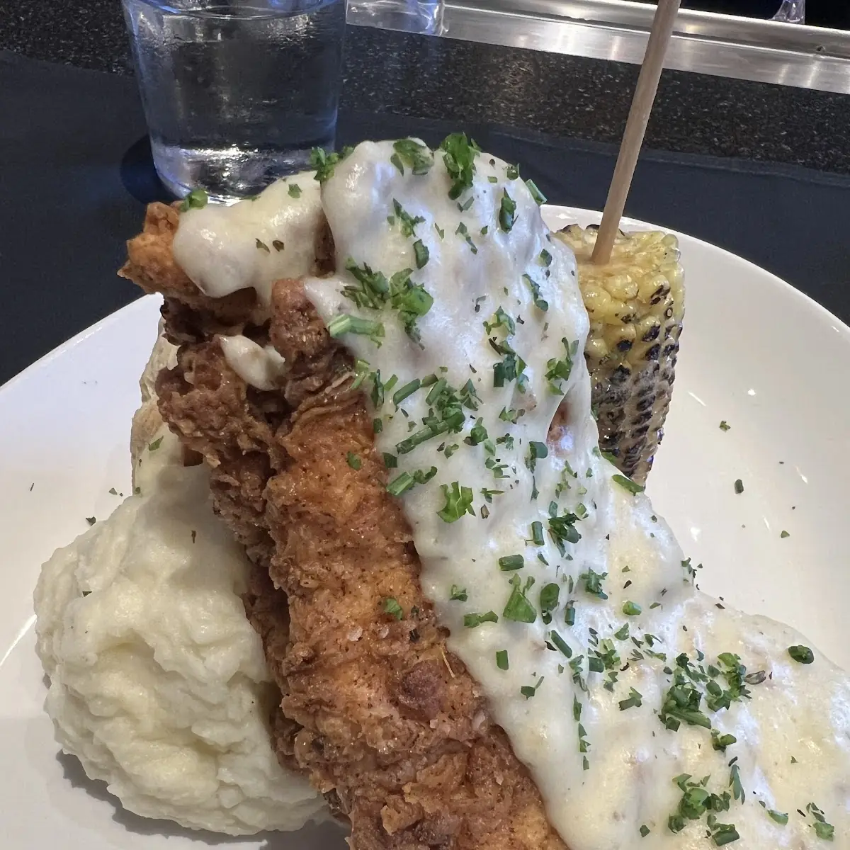 Fried Chicken Steak with Mashed Potatoes