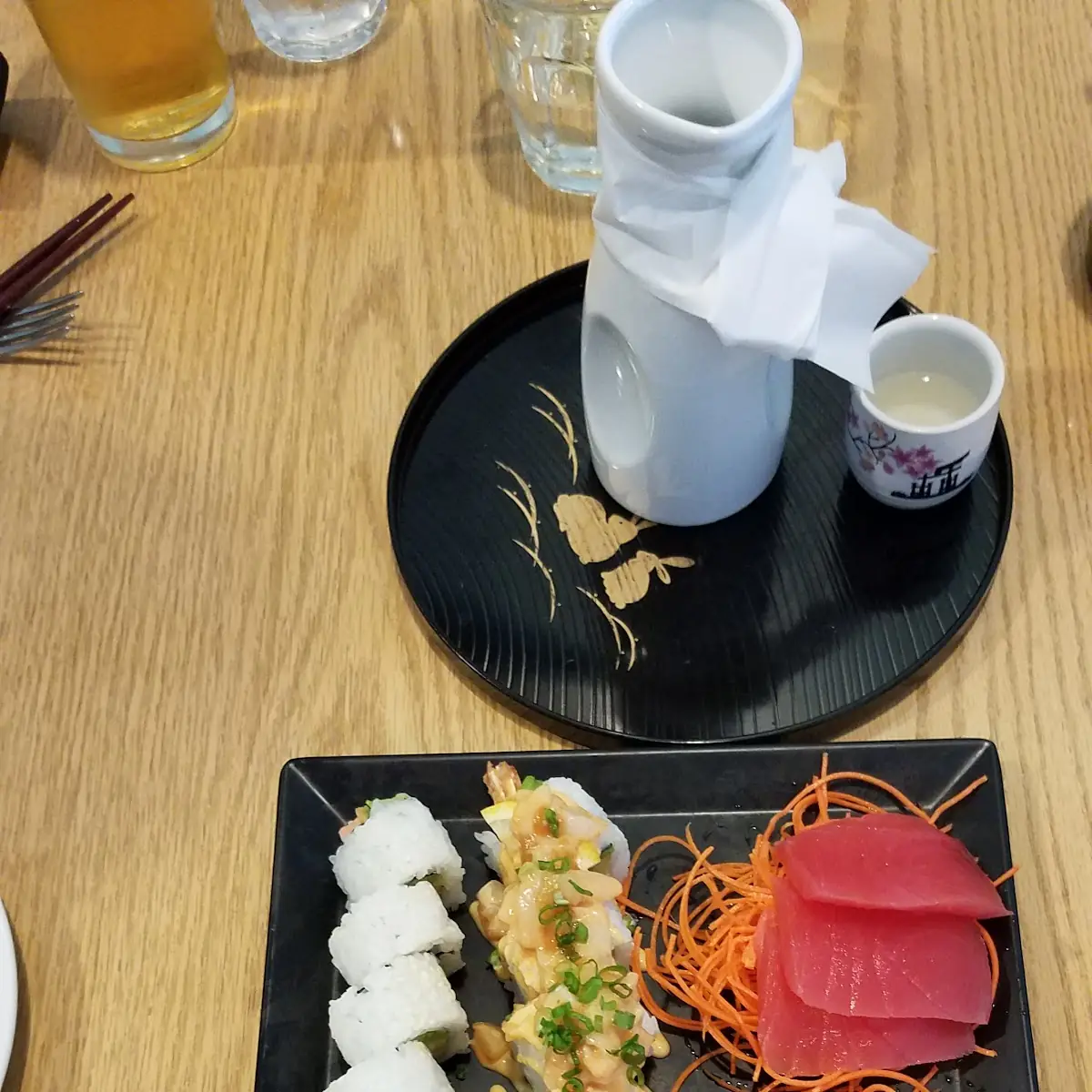 Sushi Rolls and Sashimi Combo