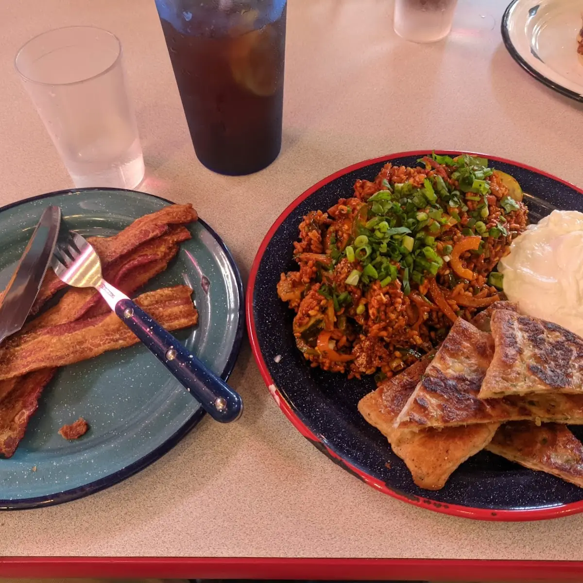 Crispy Rice Salad and Scallion Pancake