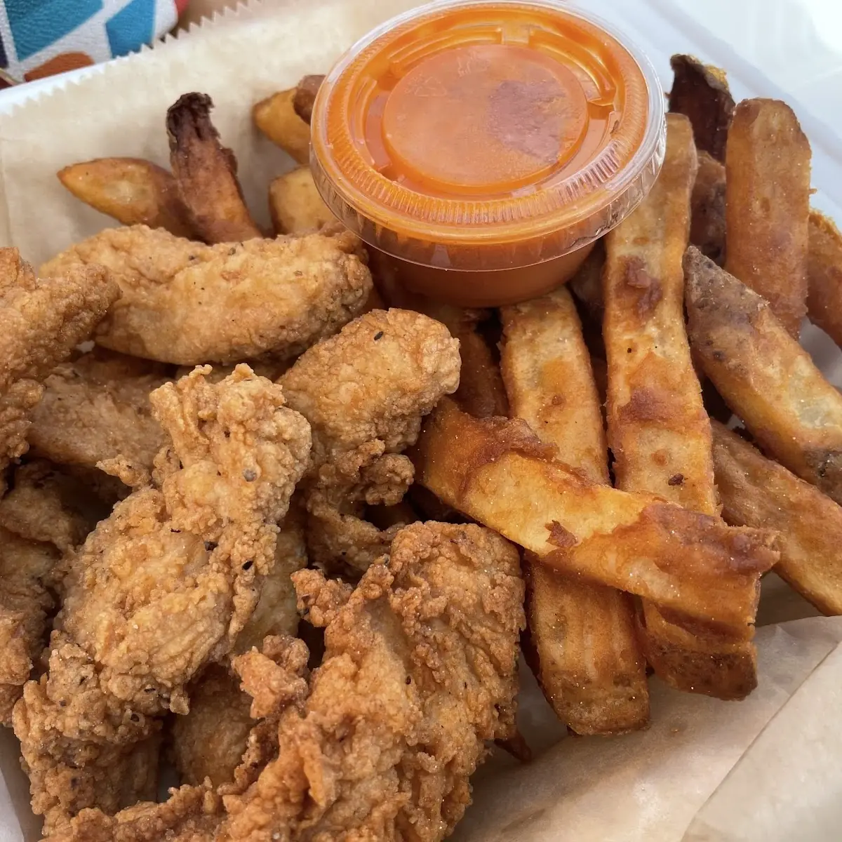 Boneless Wings and Beer Battered Fries