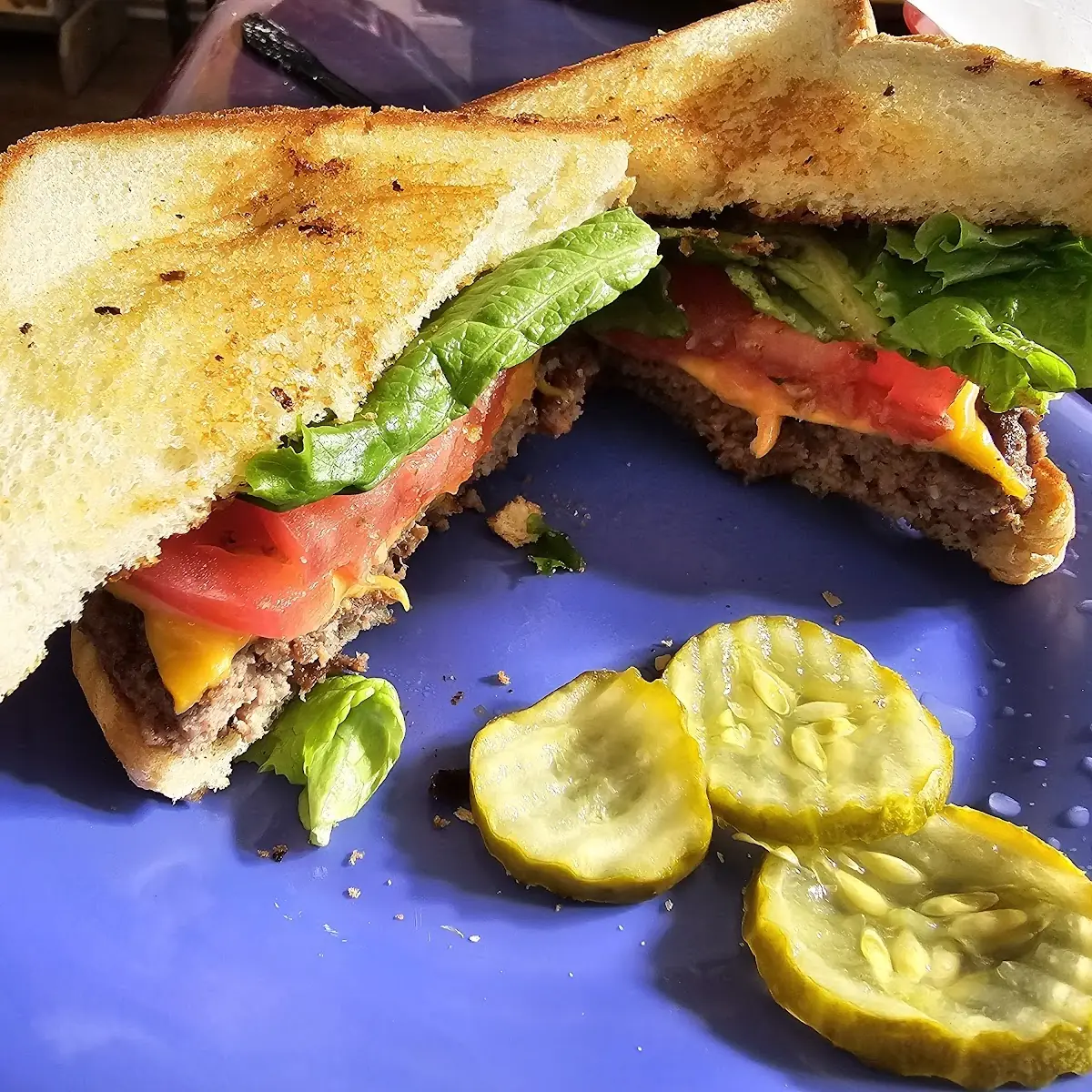 Cheeseburger on Texas Toast