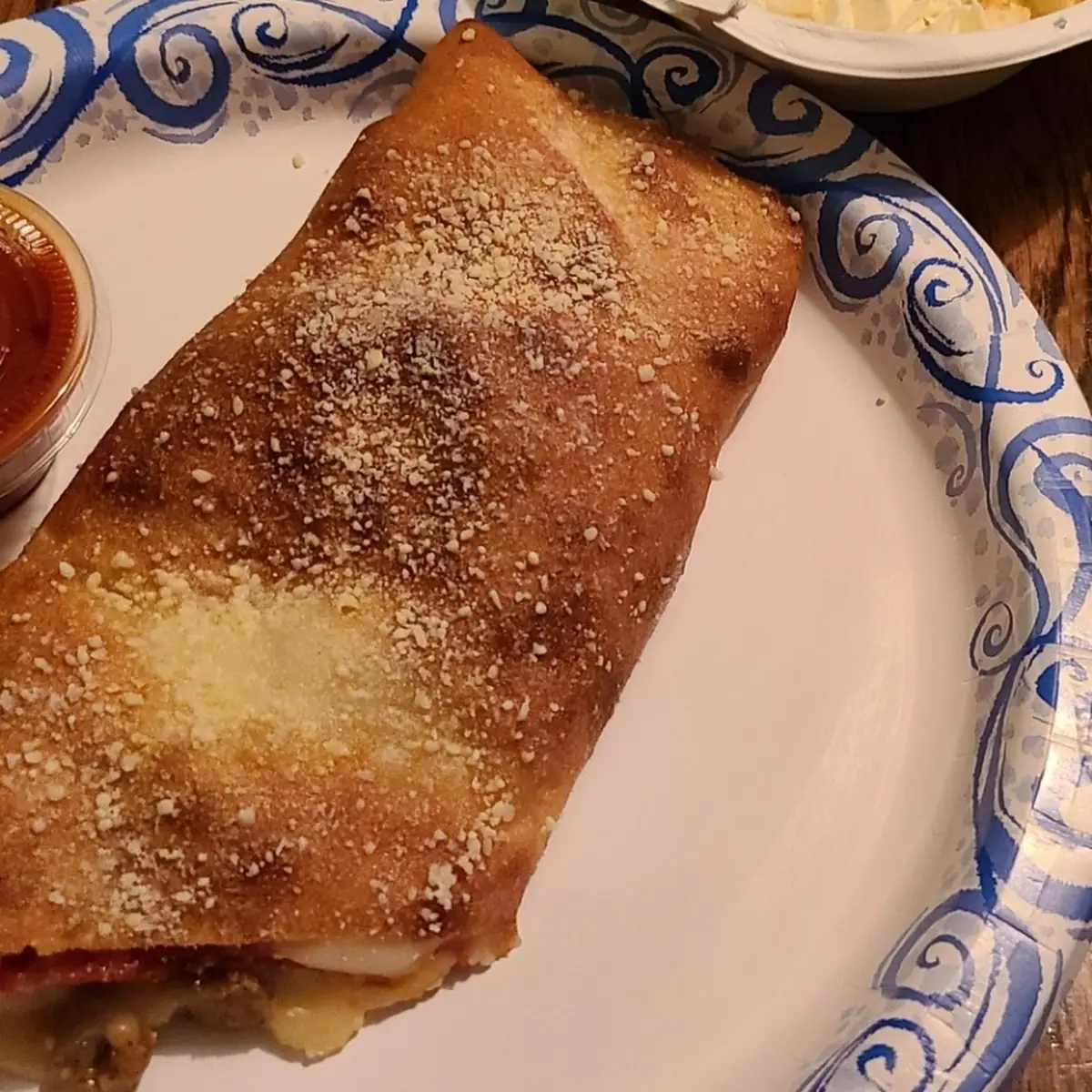 Stromboli with Two Toppings and a Salad