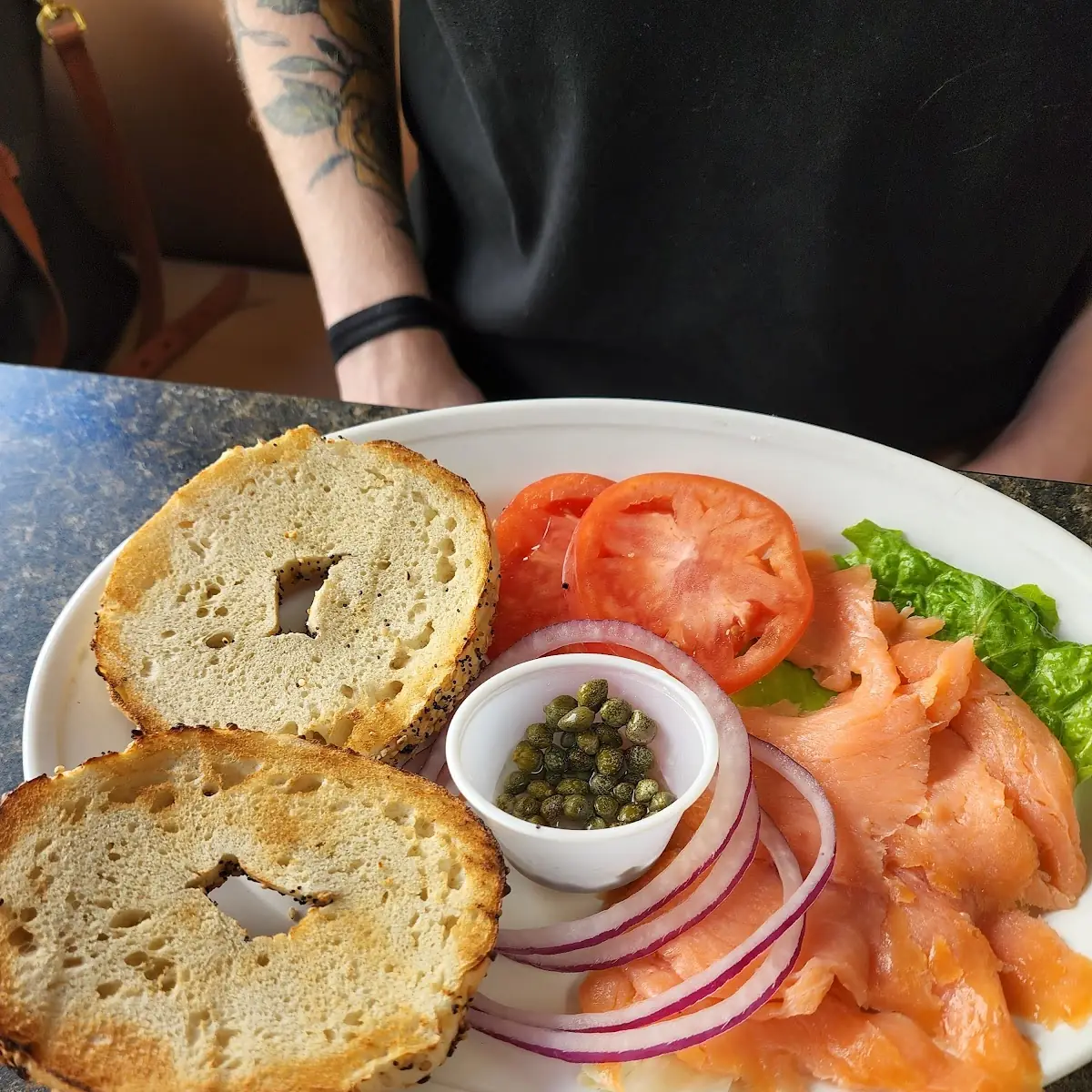 Two Eggs w Lox or Nova and Onions