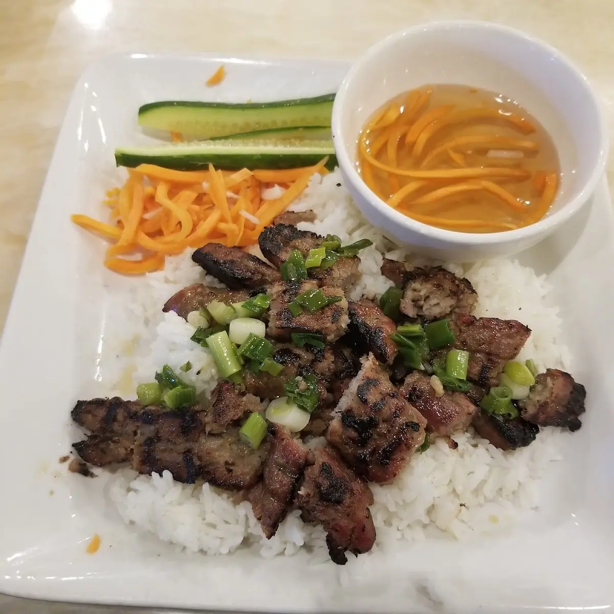 Com Thit Nuong Charbroiled and Kabob Pork