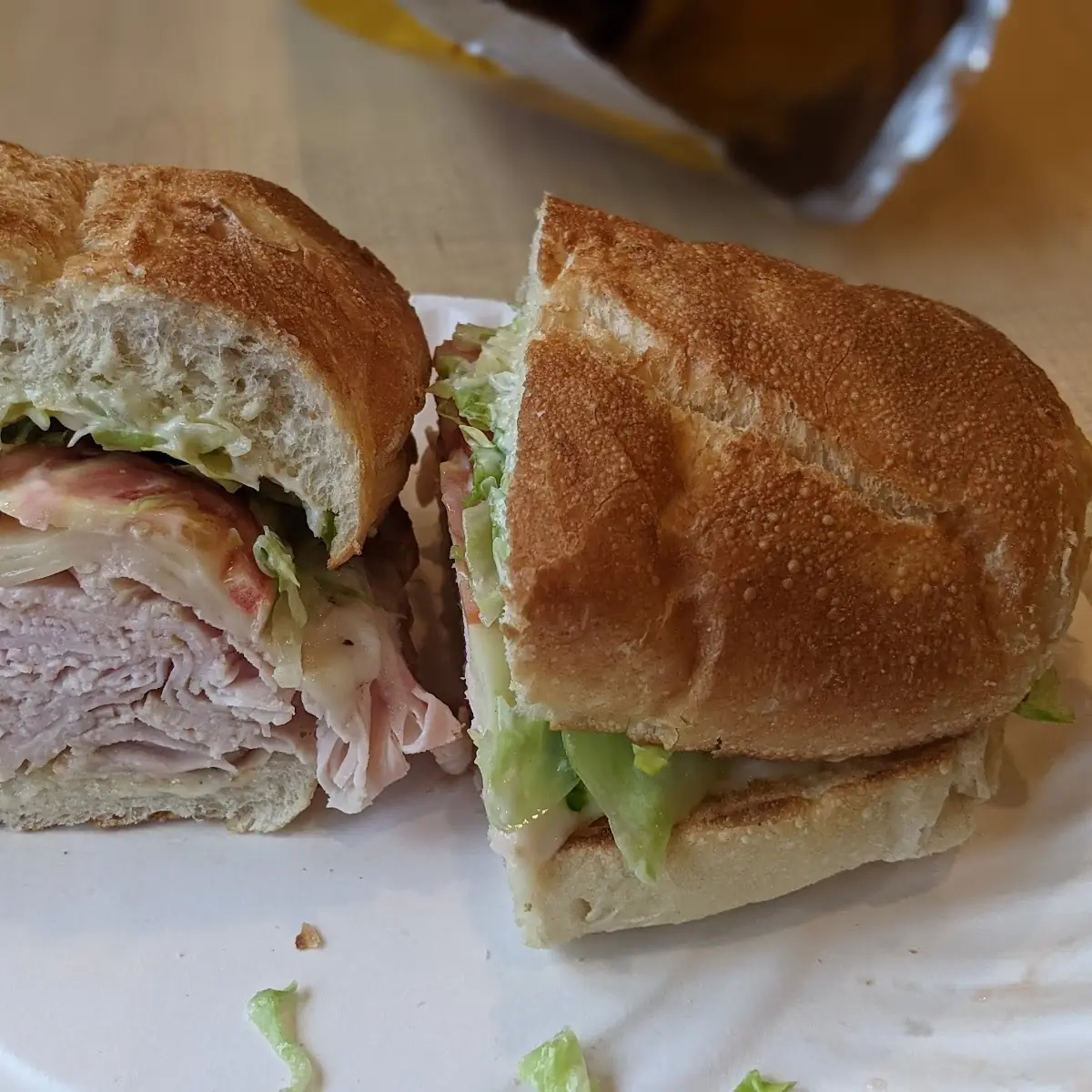 Thinly Sliced Turkey Swiss ch & Coleslaw on Rye