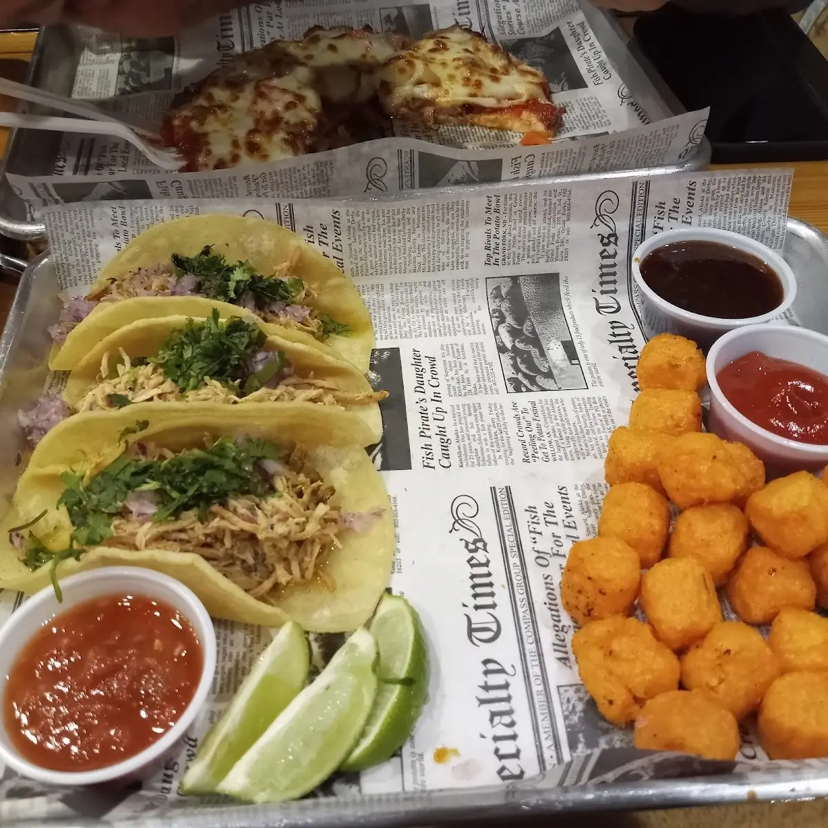Spicy Chicken Tacos and Tots