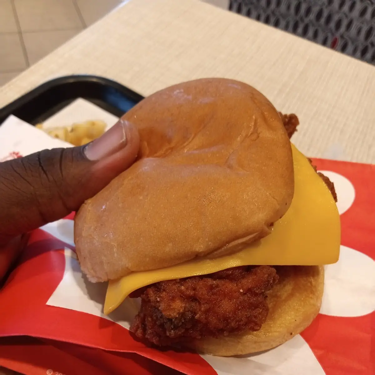 Spicy Chicken Sandwich with Cheese