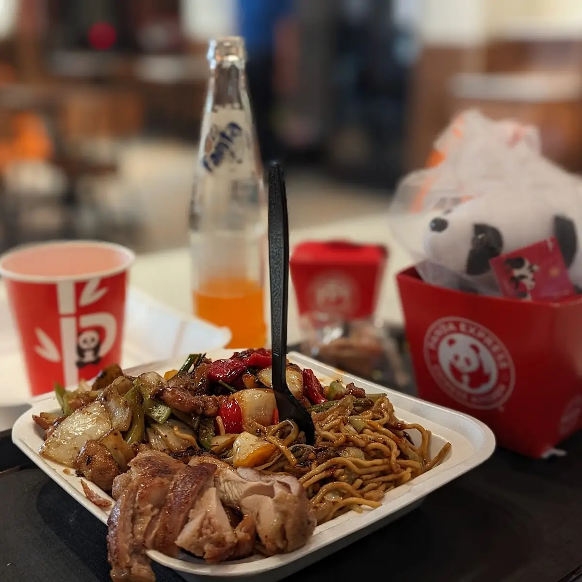 Fried Shrimp Spaghetti & Chicken Teriyaki
