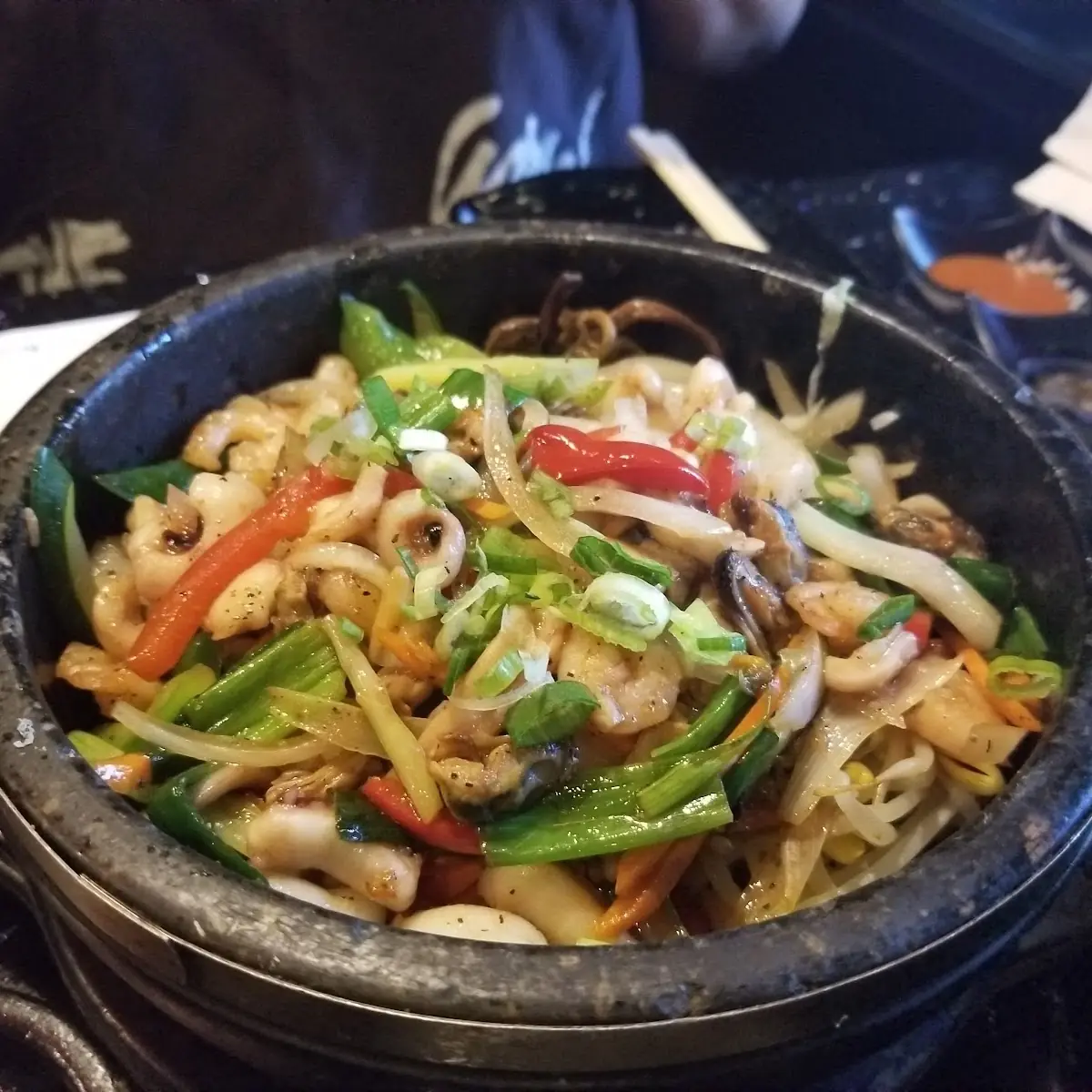 Seafood Bibimbap in Stone Pot