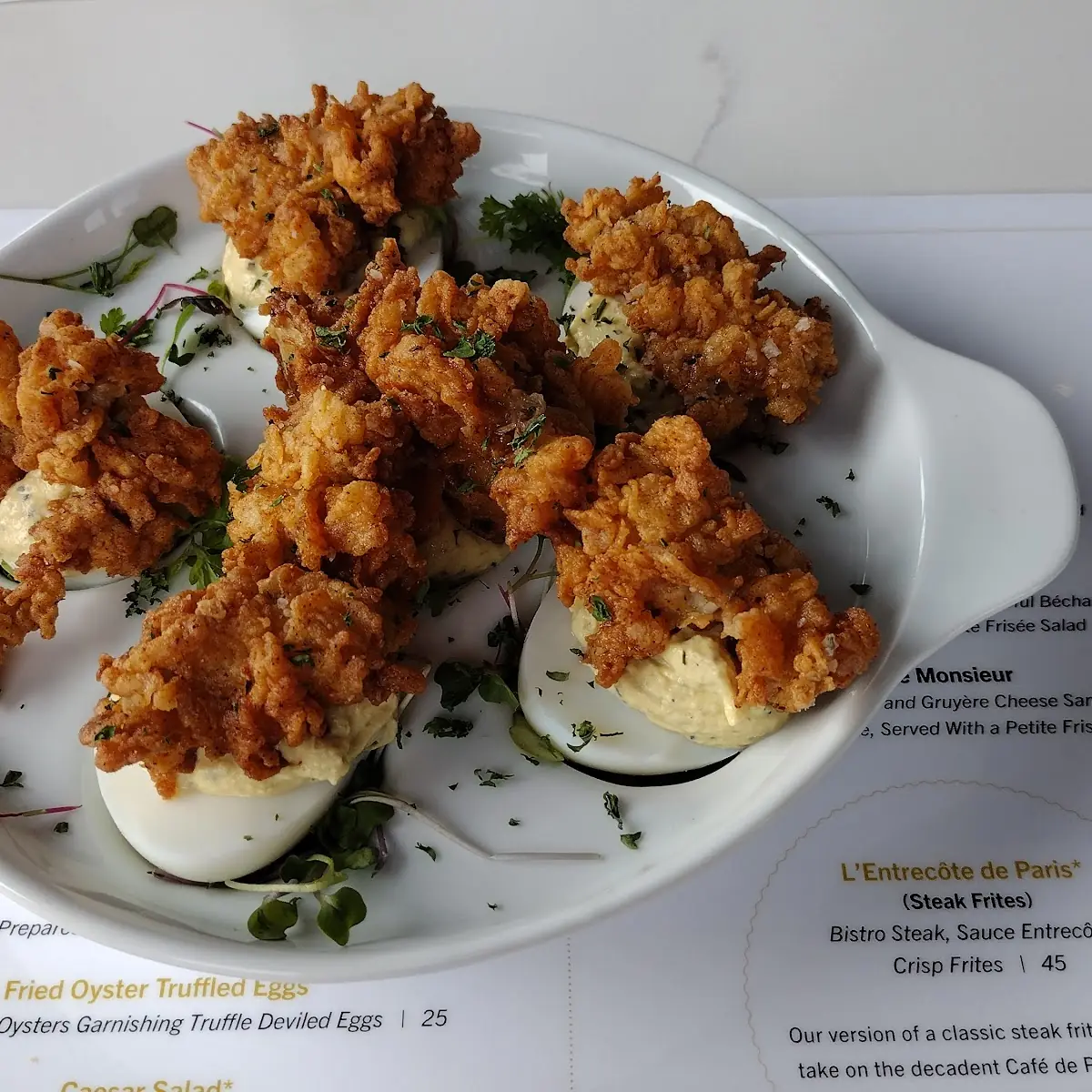 Fried Oyster Truffled Eggs