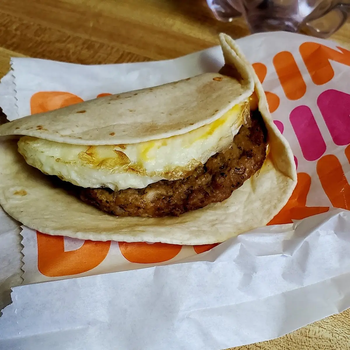 Egg Cheese and Sausage Wake Up Wrap