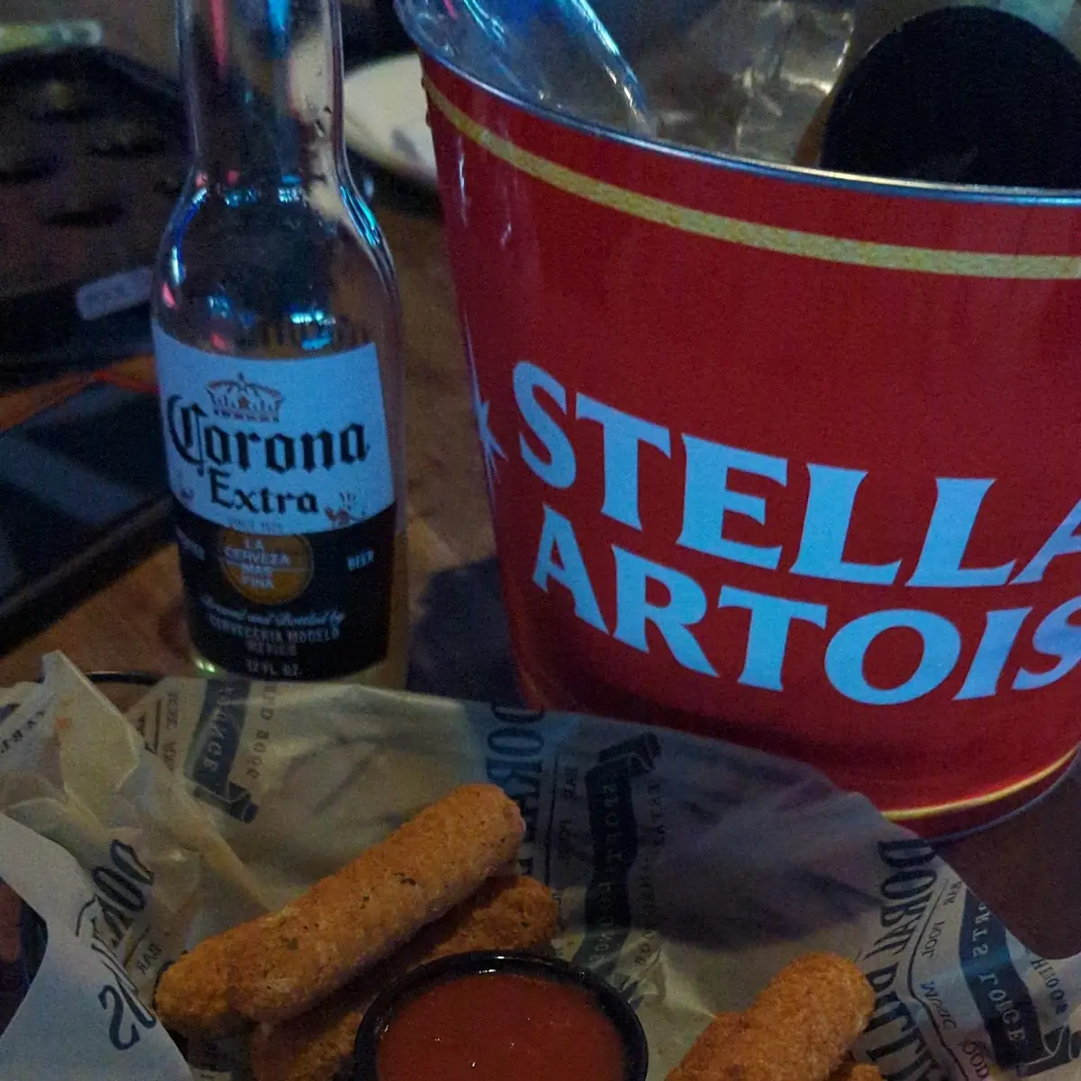 Corona and Mozzarella Sticks