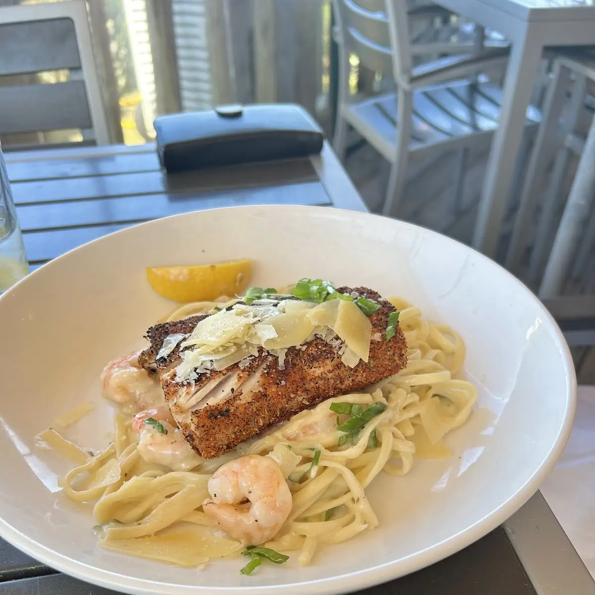 Blackened Mahi on Linguine