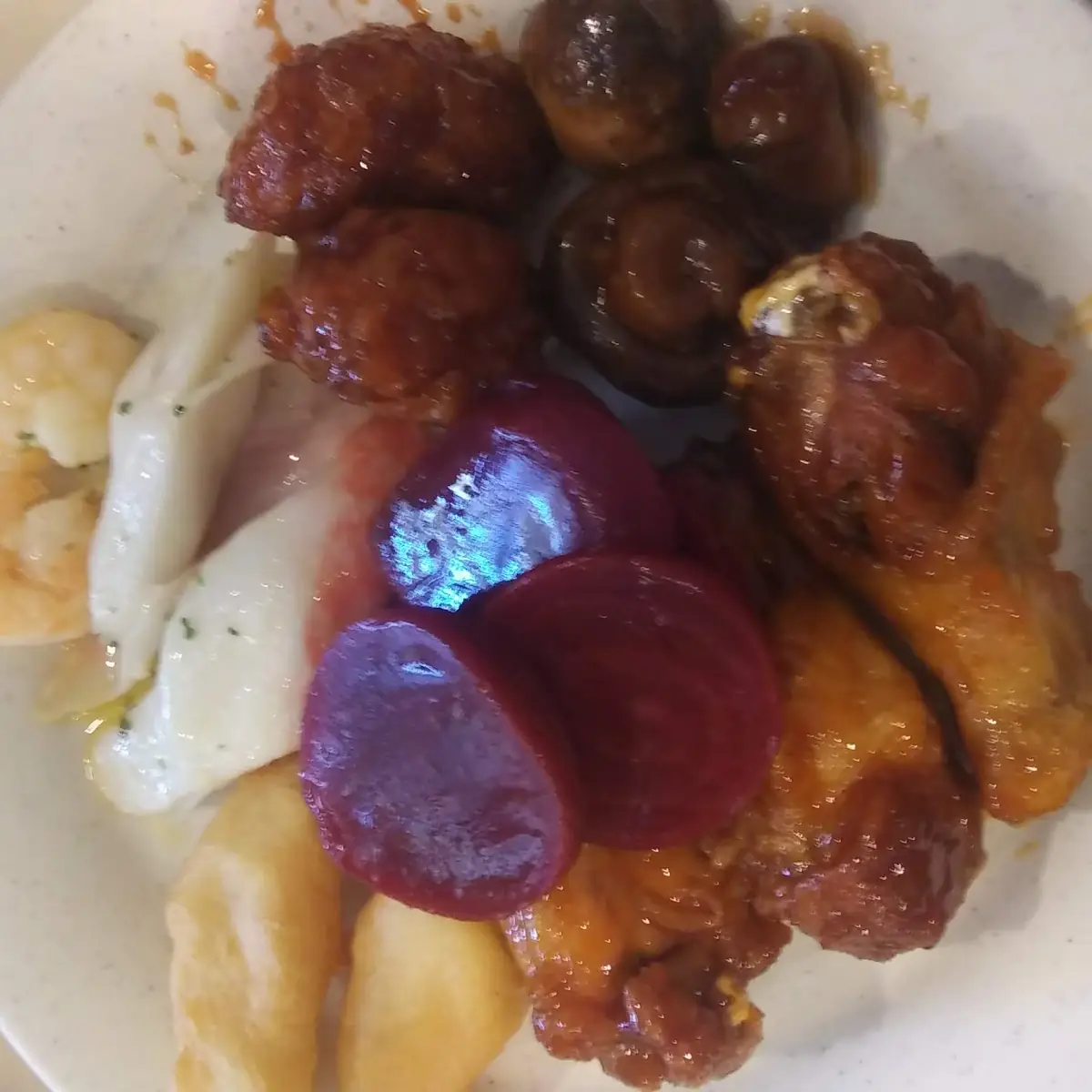 Buffalo Wings Mushrooms and Beets