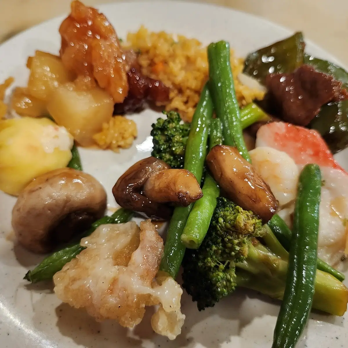Crab Cake Stir Fried Mixed Vegetables