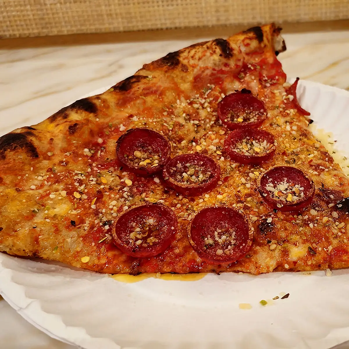 Luca's Pepperoni Pizza Slice