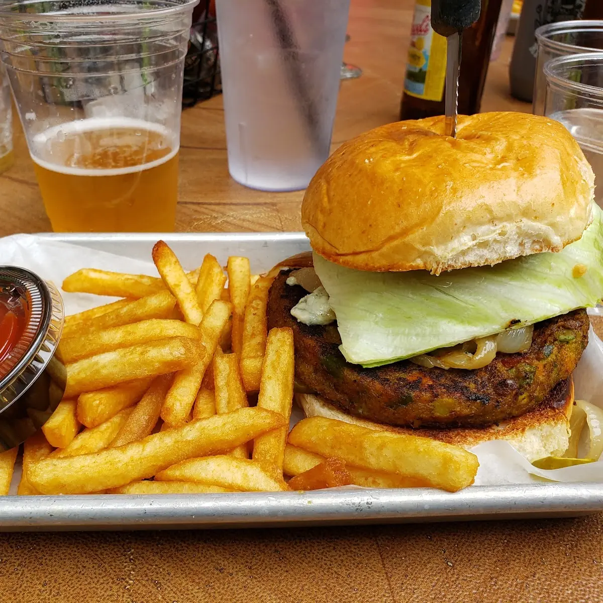 Veggie Burger and Fries