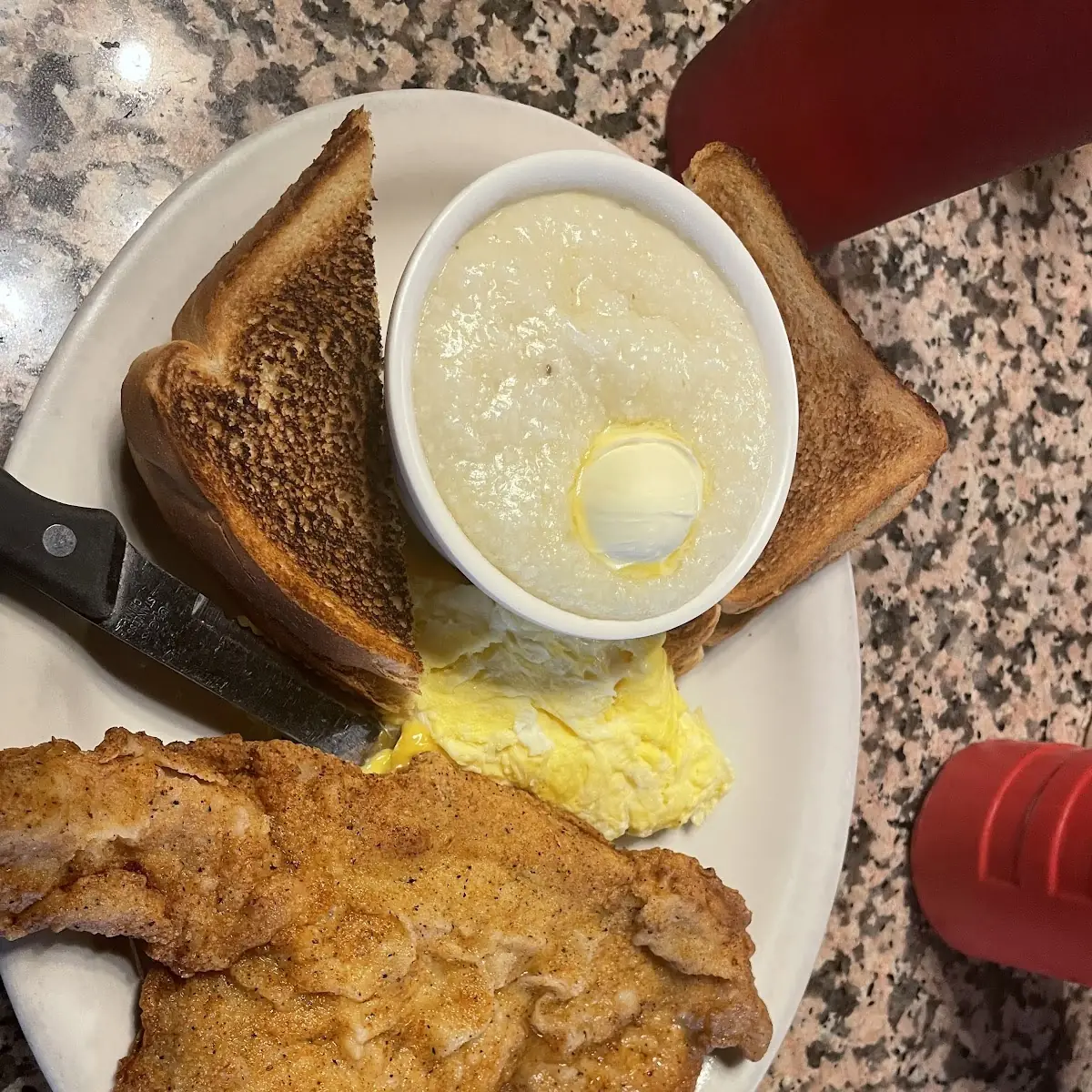 Fried Pork Chops and Eggs