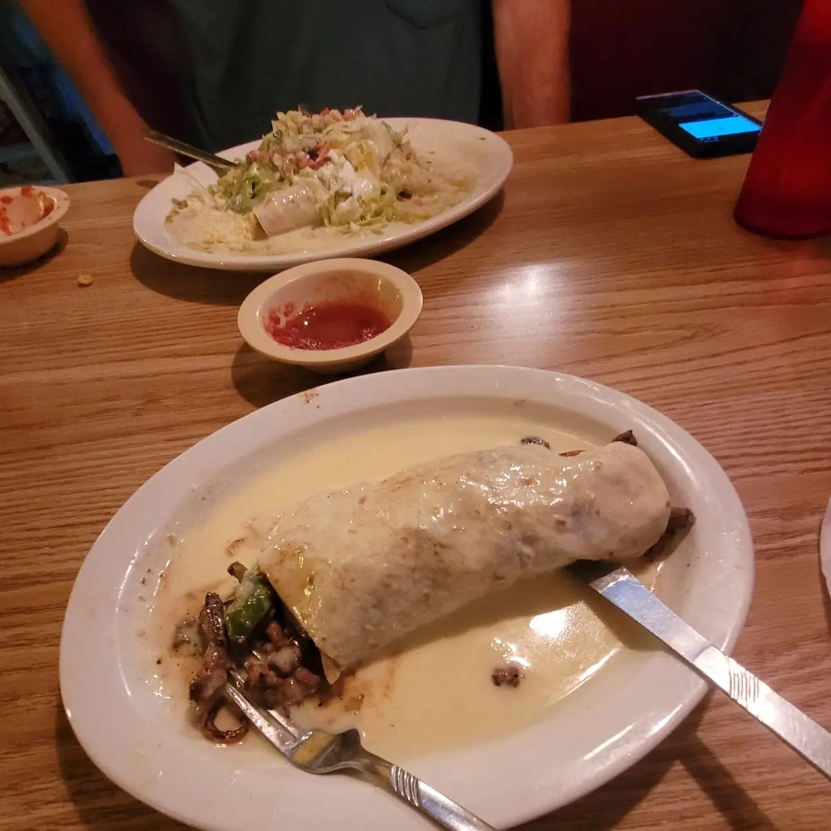 Fajita Burrito with Cheese Sauce