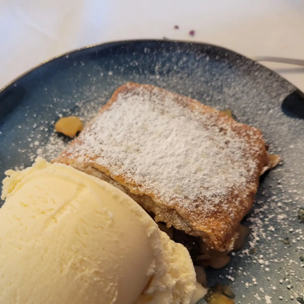 Apple Strudel with Vanilla Ice Cream