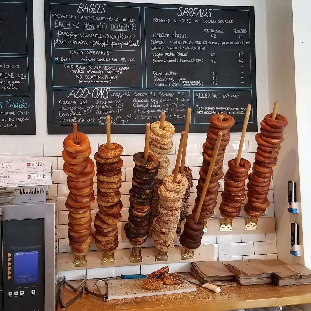 Many Bagels Freshly Made
