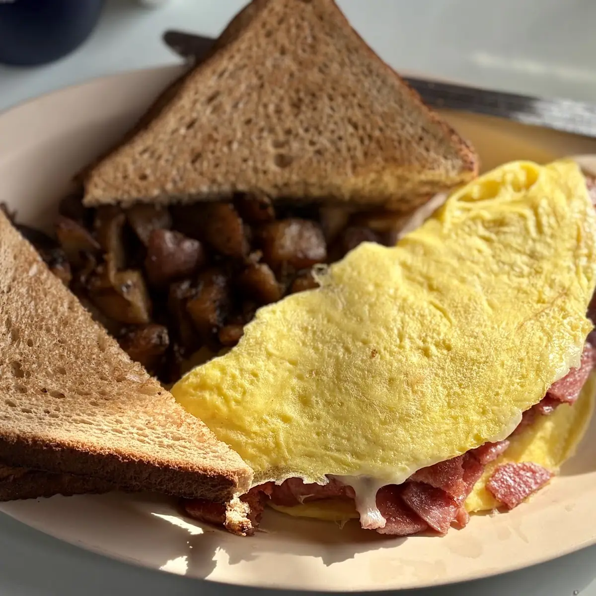 Pork Roll and Cheese Omelette