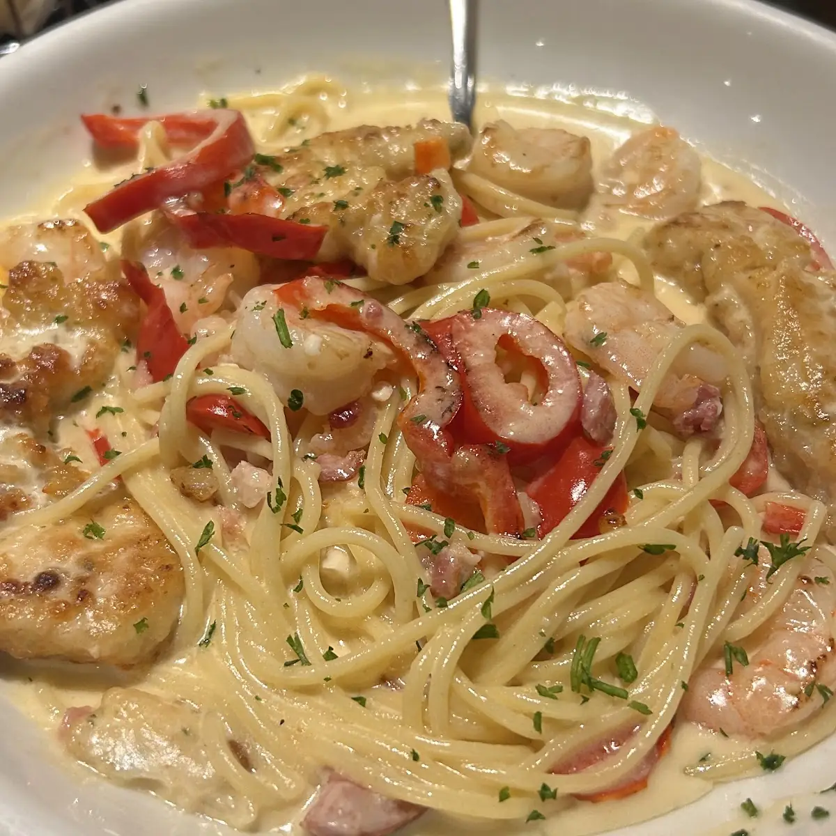Chicken & Shrimp Carbonara