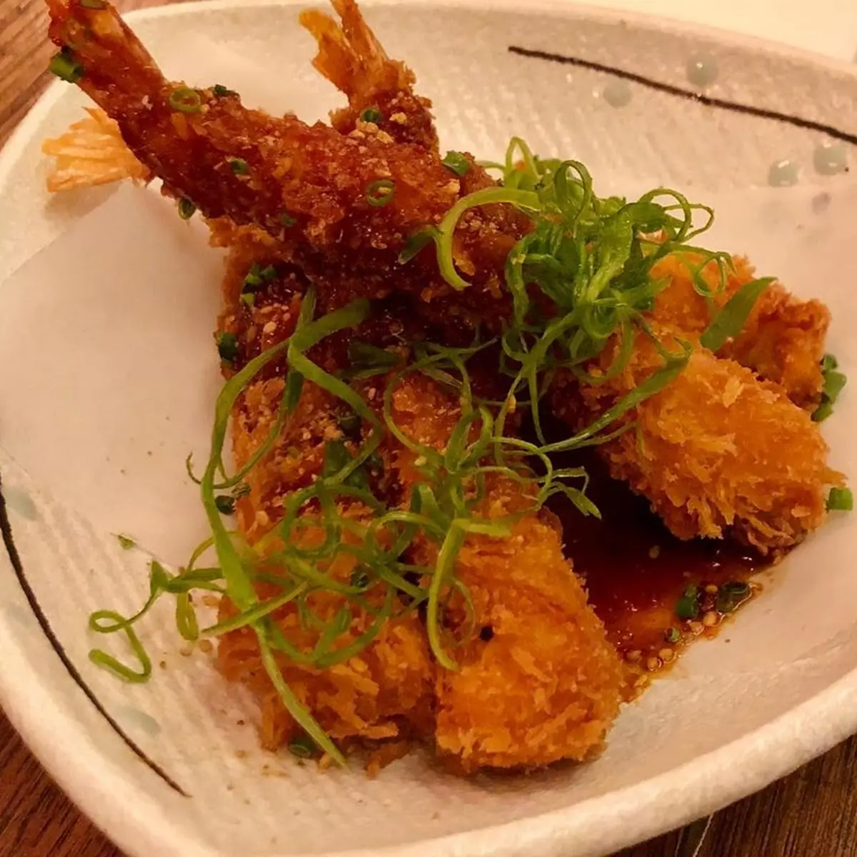 Potato Croquette & Shrimp Tempura