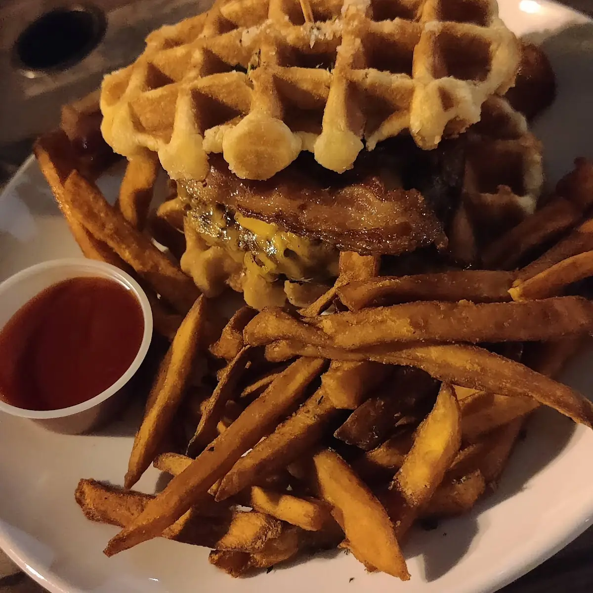 Belgian Waffle Burger