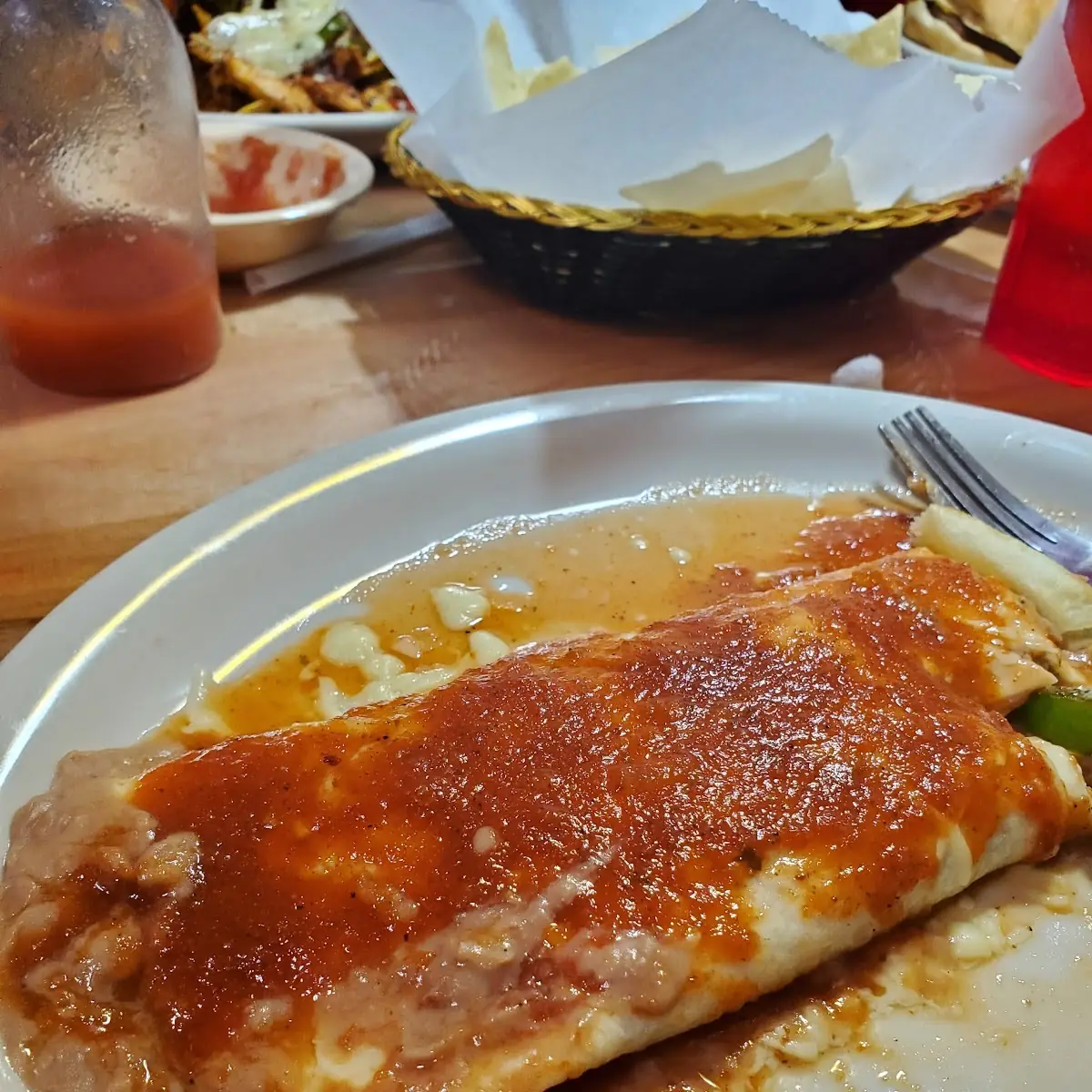 Bean Burrito with Red Sauce