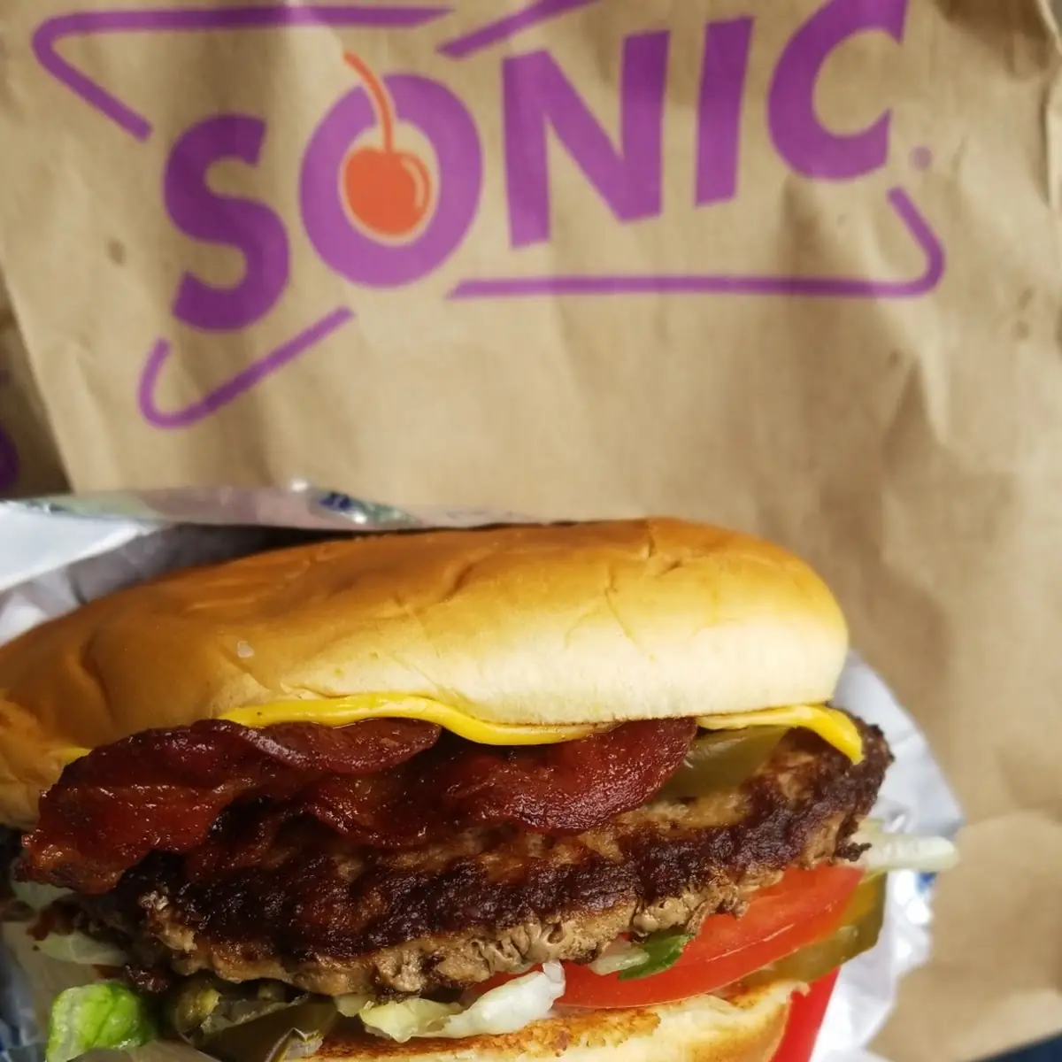 Sonic Cheeseburger Jalapenos and Bacon Cheeseburger
