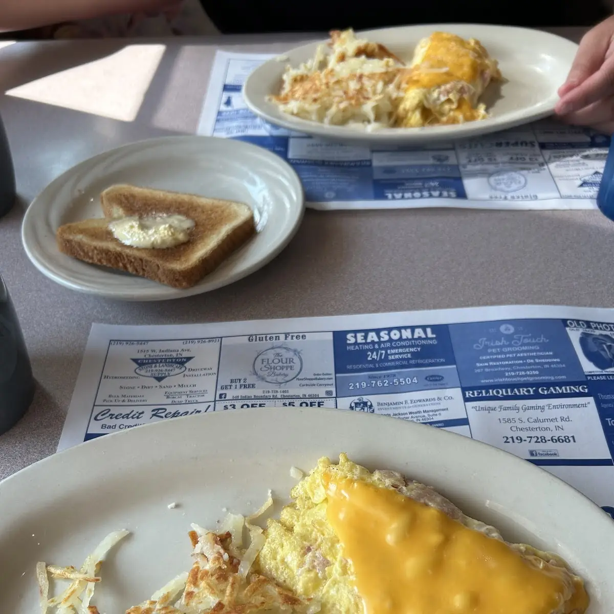 Ham and Cheese Omelette with Hash Browns
