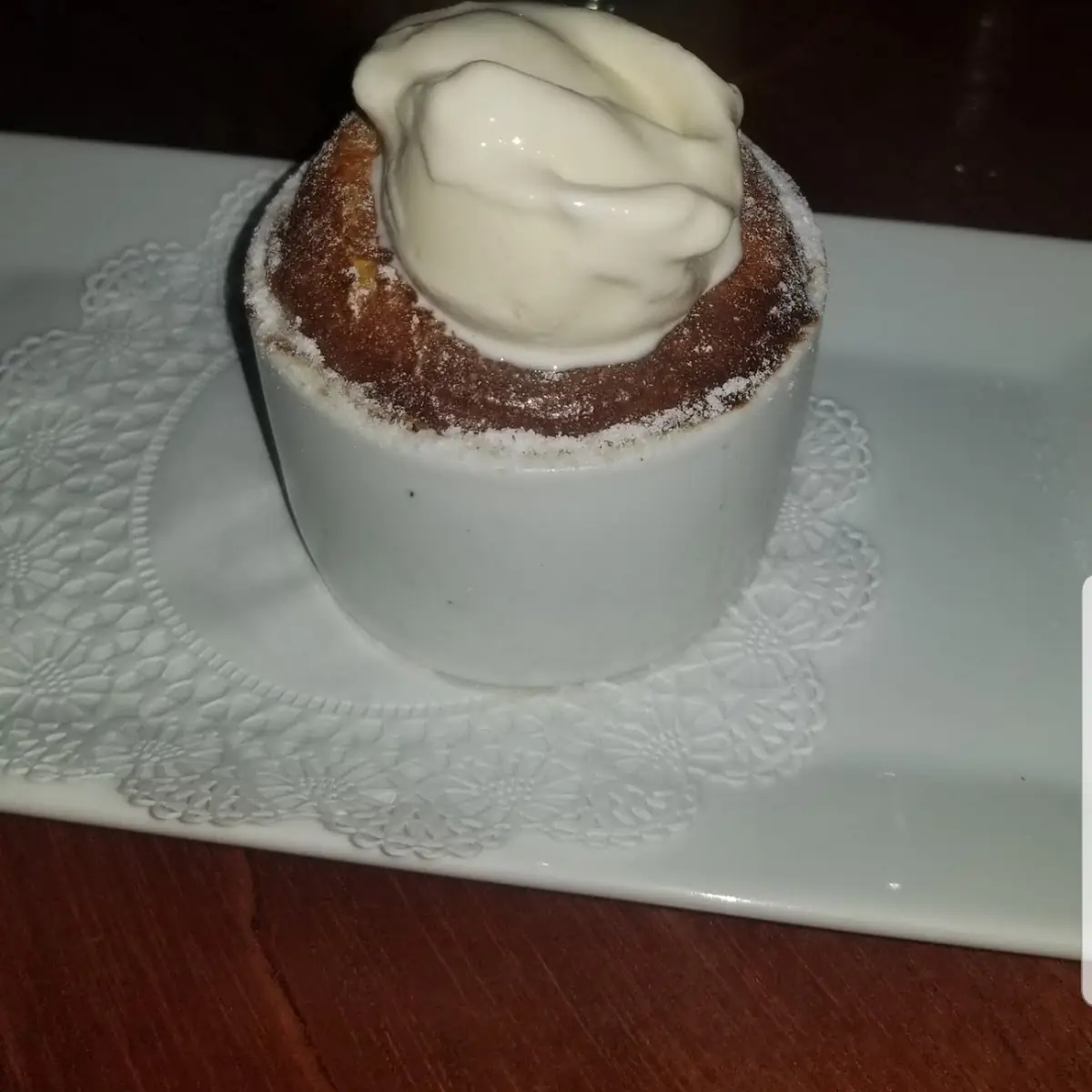 Soufflé with Vanilla Ice Cream