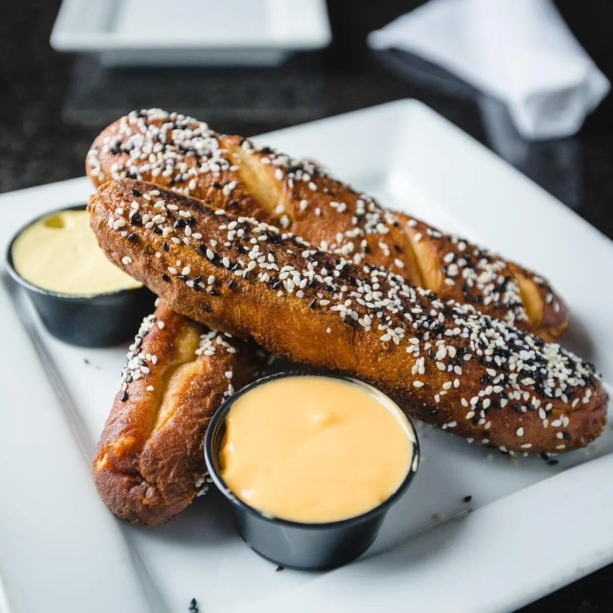 Pretzel Sticks and Cheese Dip