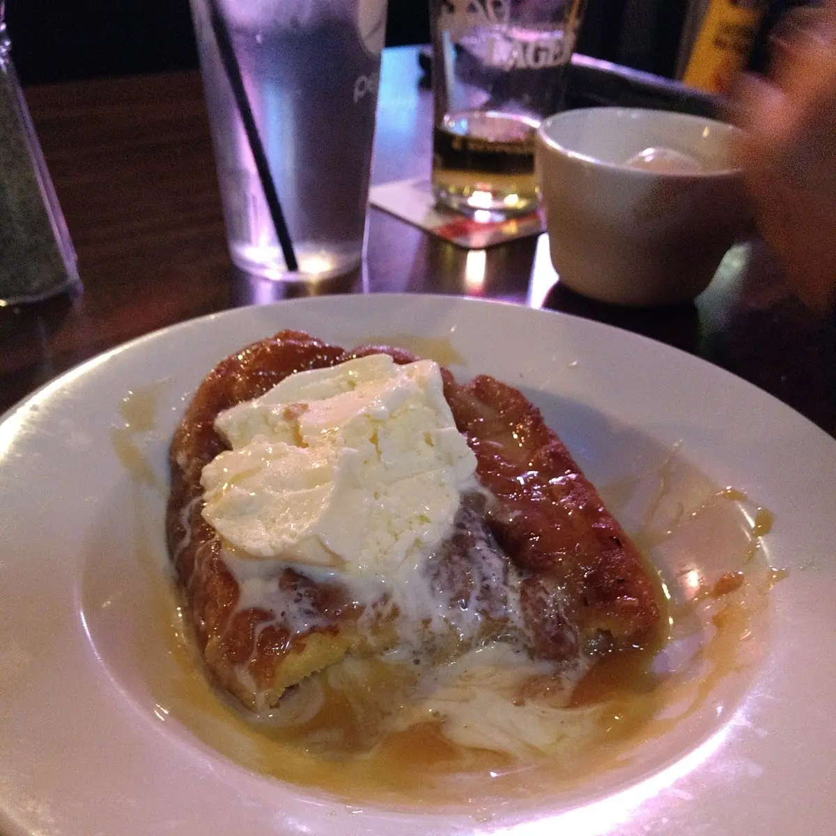 Bread Pudding Glazed with Whiskey Sauce