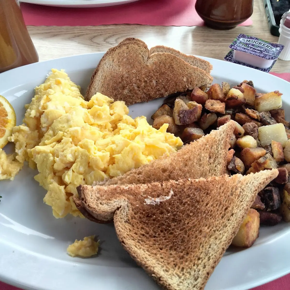 Two Eggs Potatoes & Toast and Jam