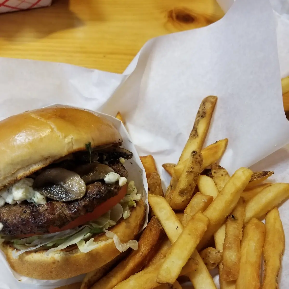 Blue Cheese and Mushroom Burger