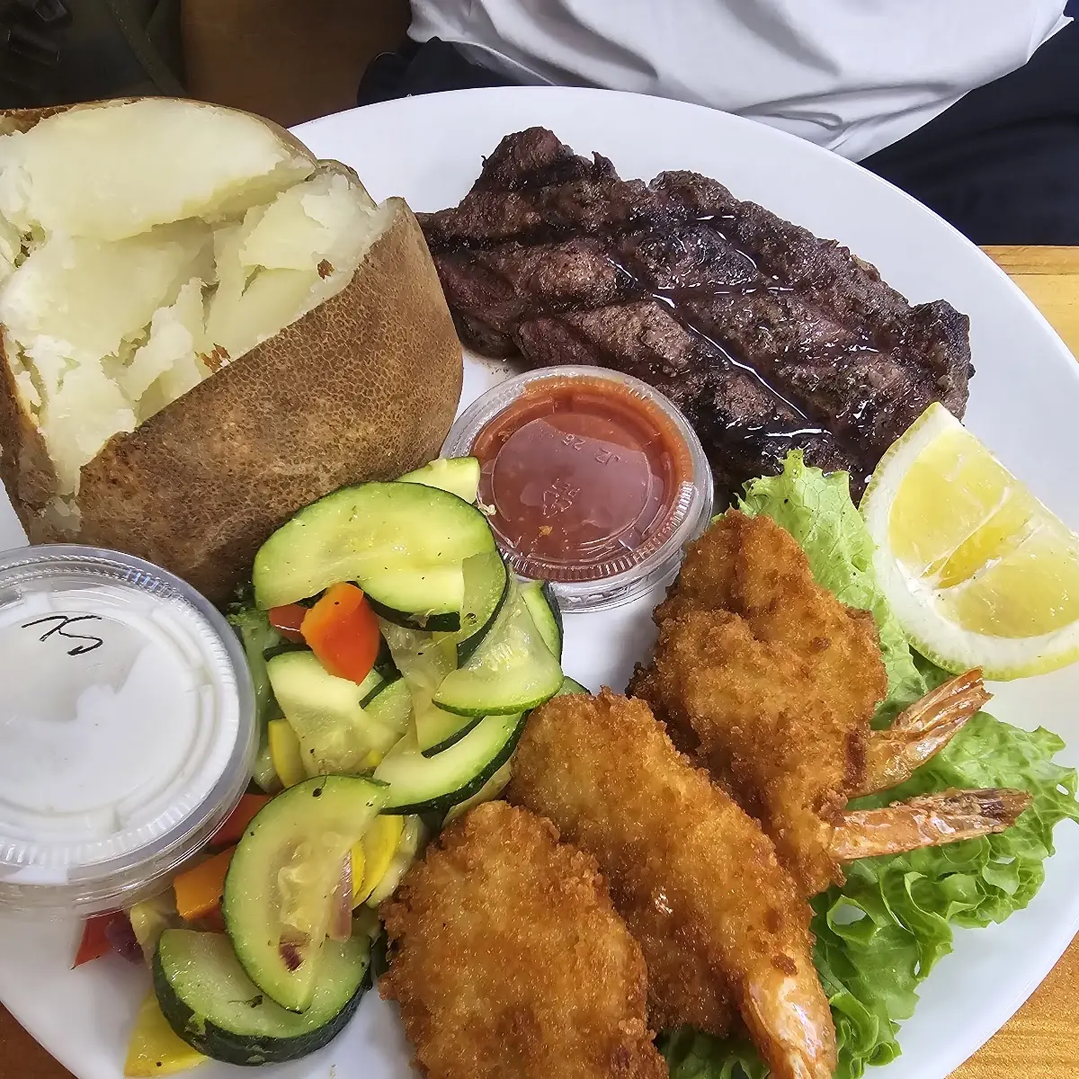 Steak & Fried Shrimp