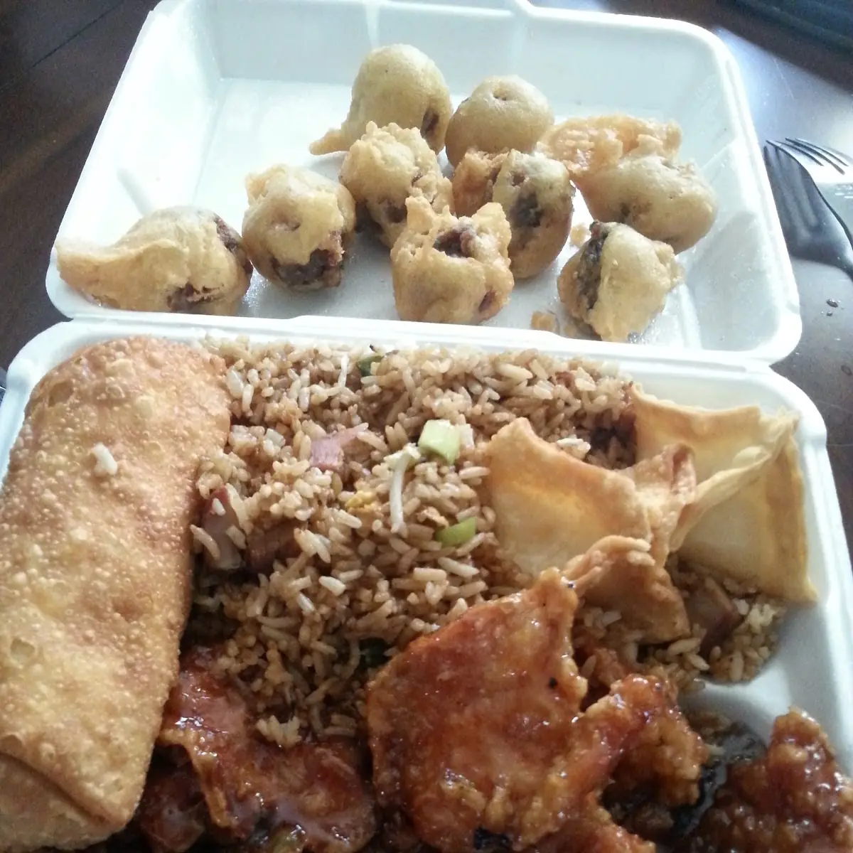 General Chicken Pork Fried Rice Egg Roll Crab Rangoon Shrimp Balls