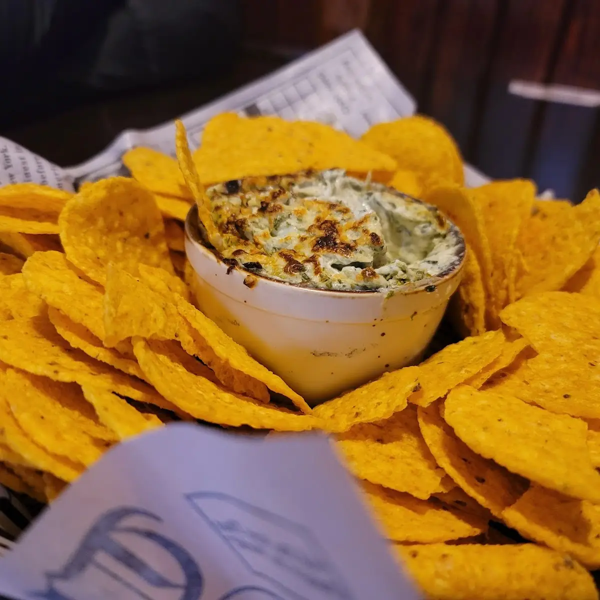Chips & Green Chile Queso