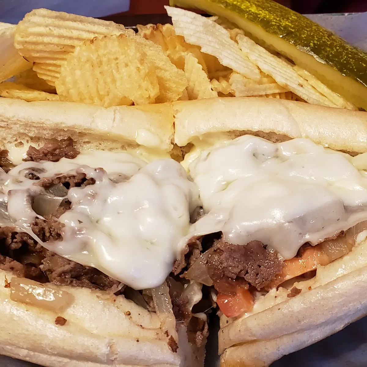 Cheese Steak Sub and Chips
