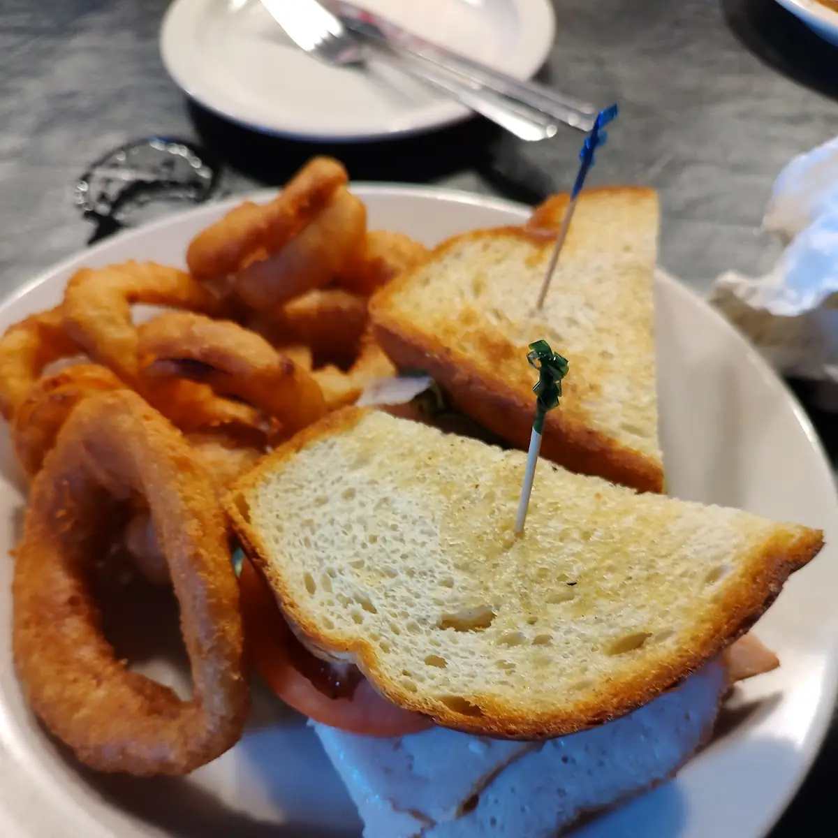 Turkey Club with Onion Rings
