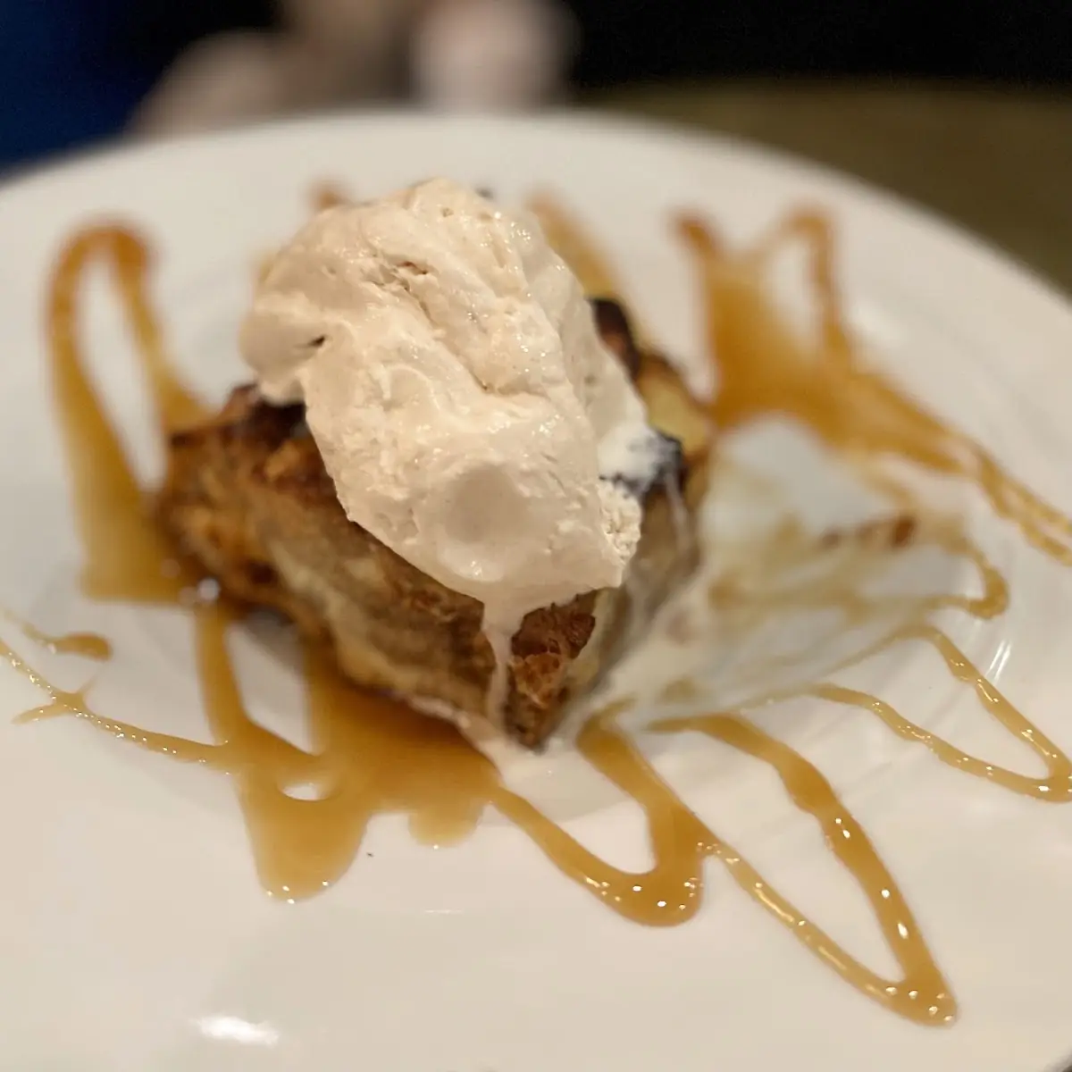Bread Pudding with Ice Cream