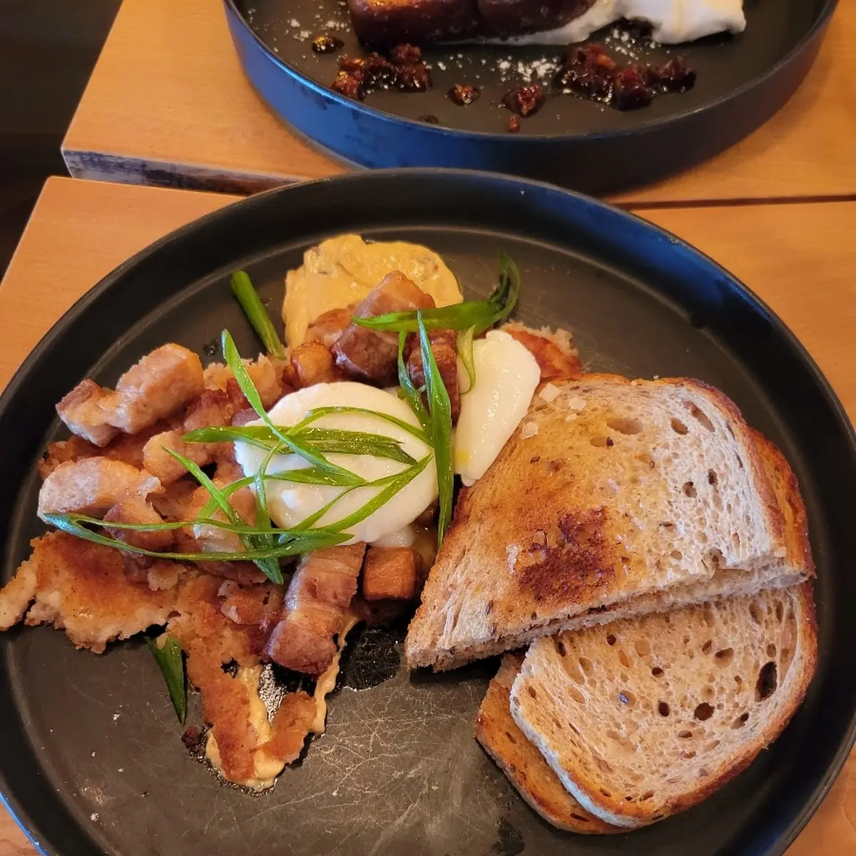 Poached Eggs Pork Belly