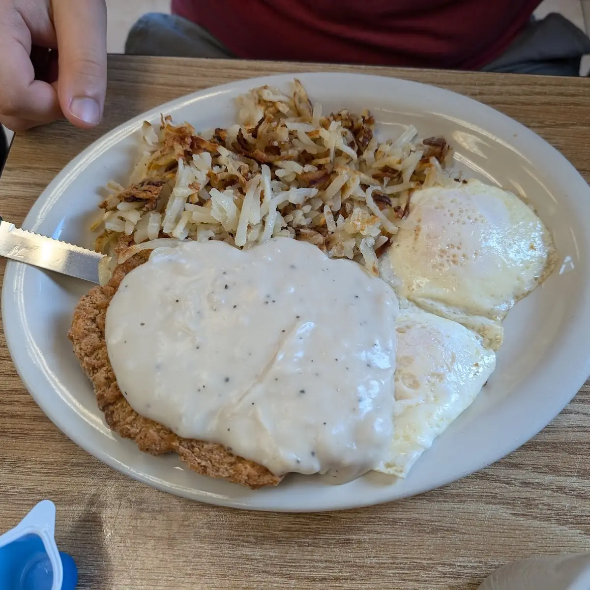 Country Fried Steak 2 Eggs Potatoes & Toast