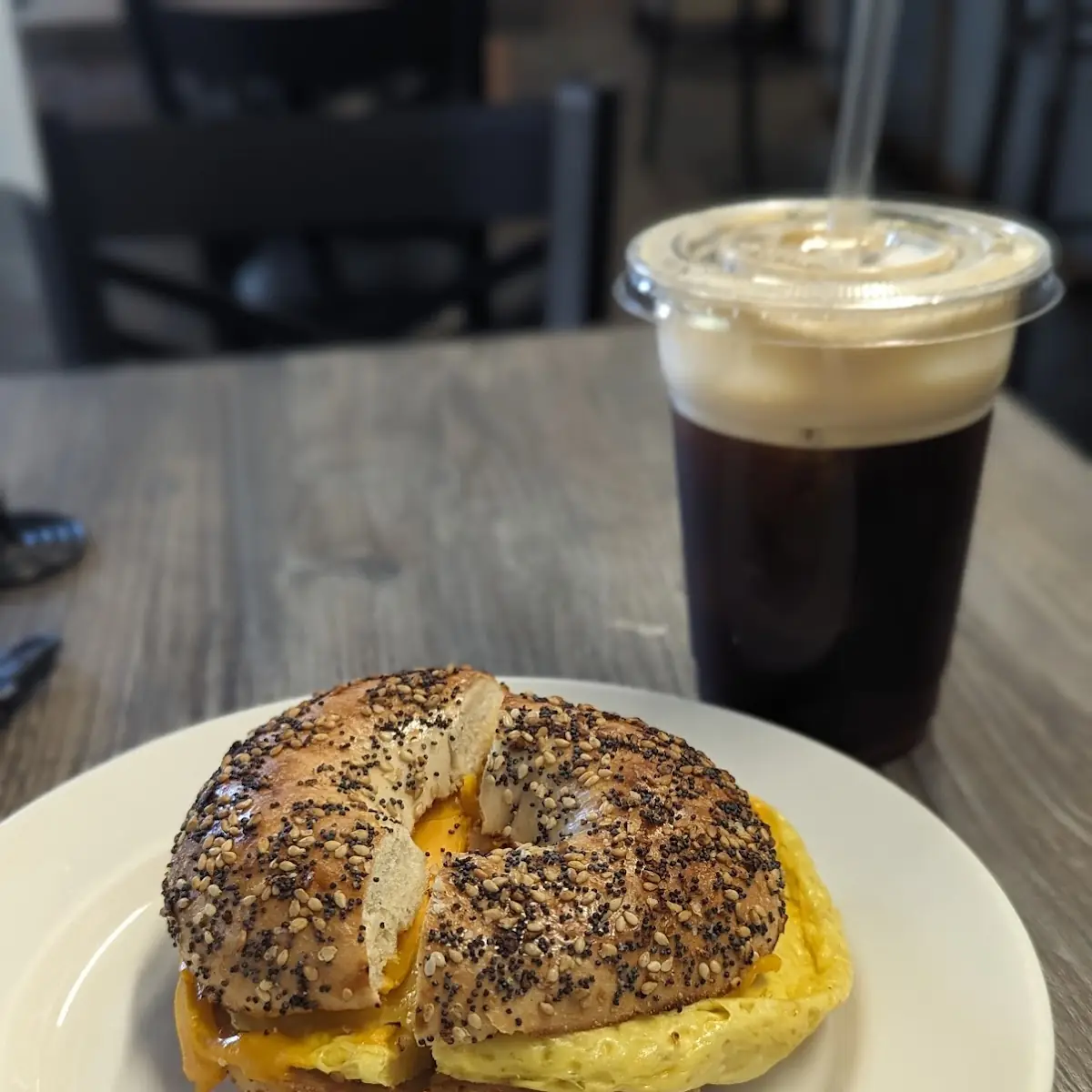 Vegan Breakfast Sandwich on Everything Bagel